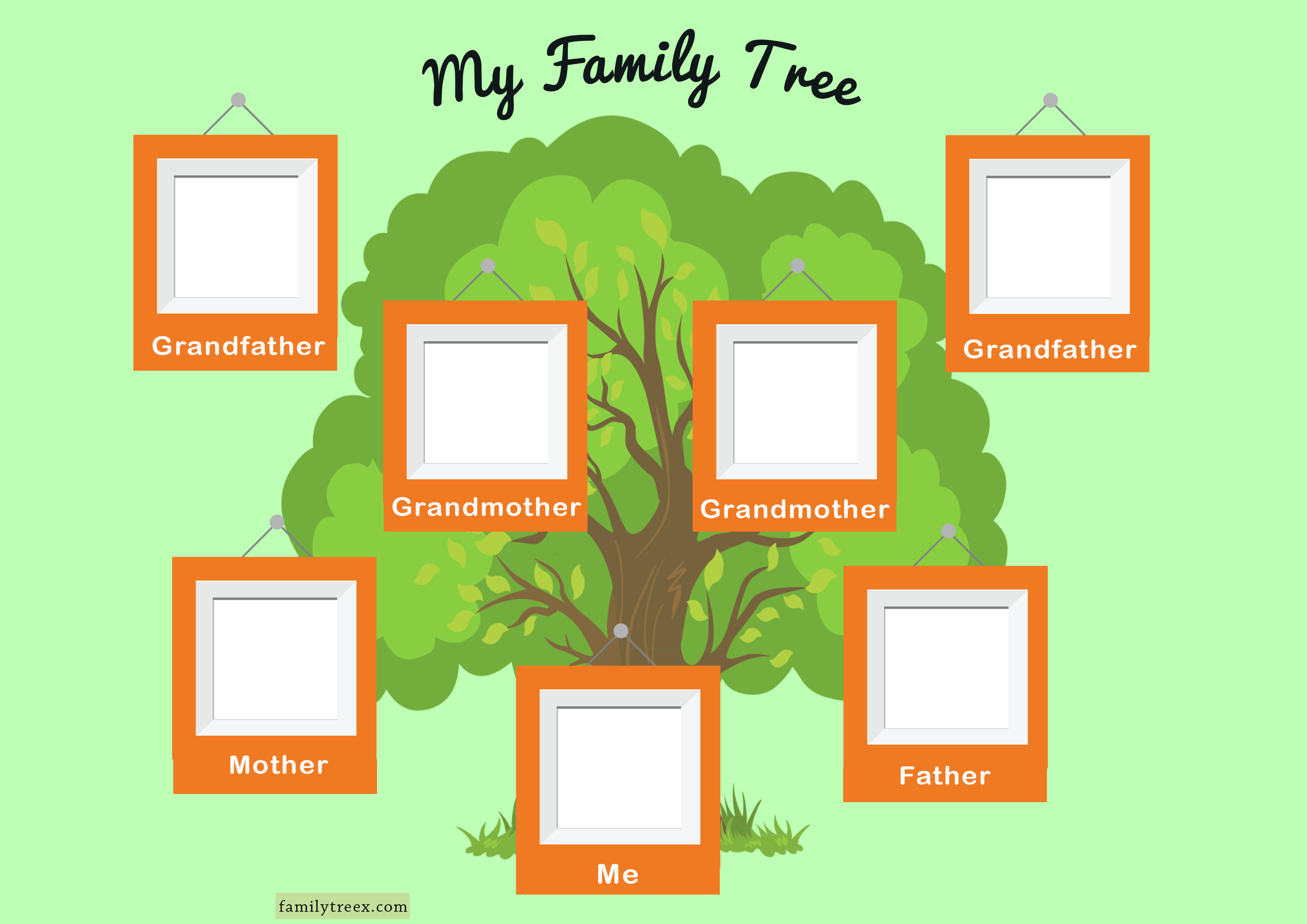 picture-frame-family-tree-template-lightgreen